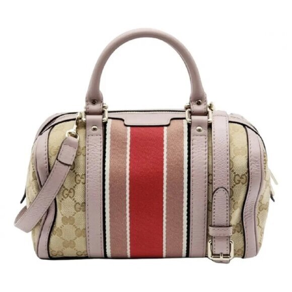 Gucci Canvas Small Vintage Boston Hand Bag 535-081825 - Picture 1 of 14